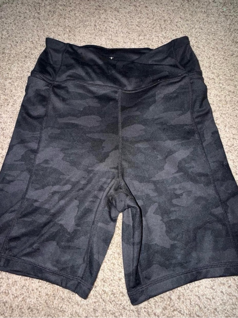 Danskin Black Shadow Camo High-Waist Bike Shorts